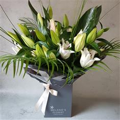 Classic White Lily Hand-tied