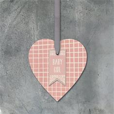 Small Wooden Pink Hanging Heart