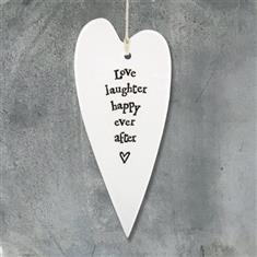 Love and Laughter Ceramic Hanging Heart