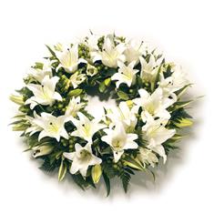 White Lily Wreath