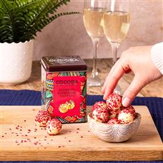 Raspberry and Marc de Champagne Truffles Gift Tin