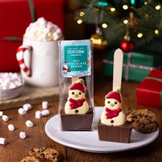 Christmas Snowman Milk Chocolate Hot Chocolate Spoon