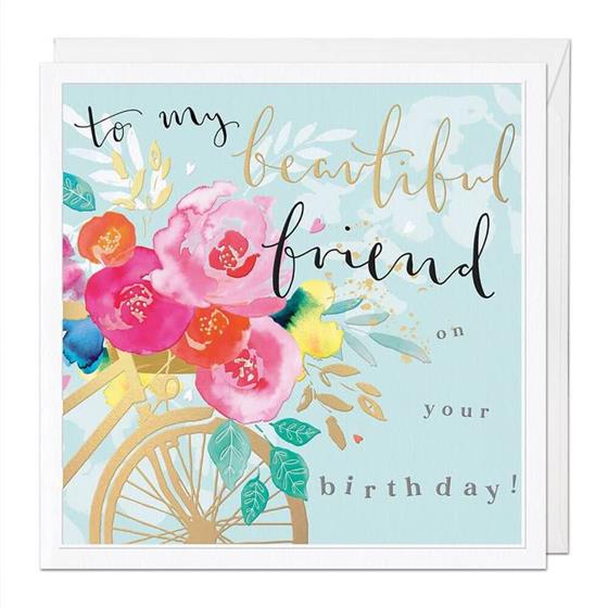 Luxury Happy Birthday Beautiful Friend Card