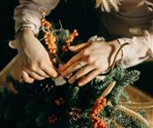 Christmas wreath making